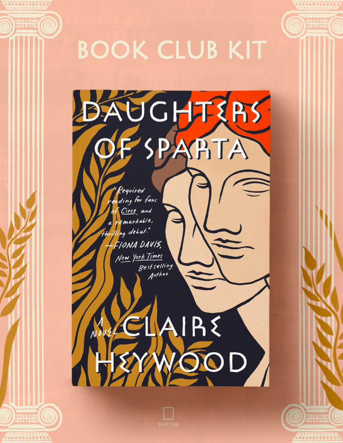Book Club Kit front page showing the Daughters Of Sparta book cover